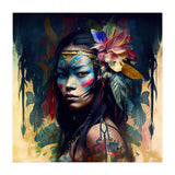 Floral Native Asian Warrior Portrait (Print Only) thumbnail