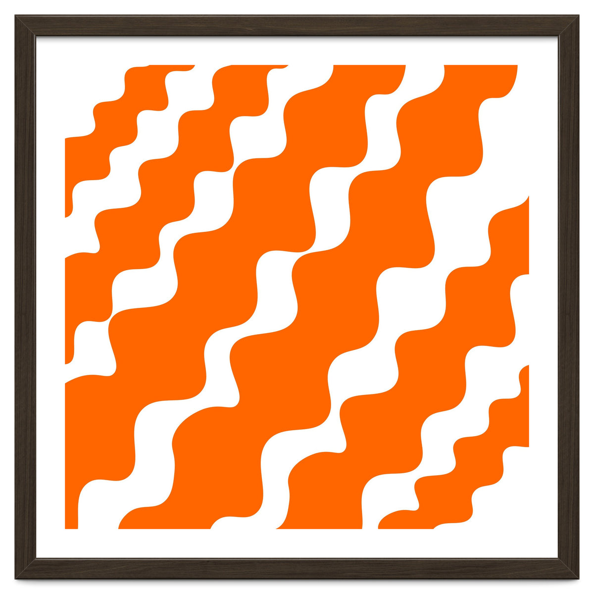 Slanting Orange Wavy Pattern