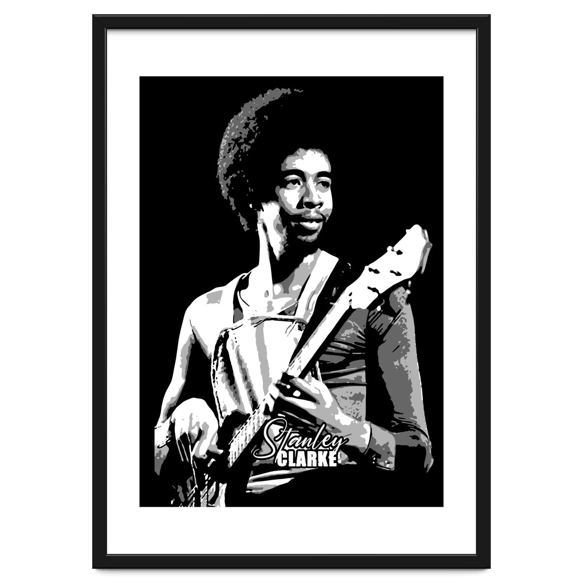 Stanley Clarke American Bassist in Grayscale