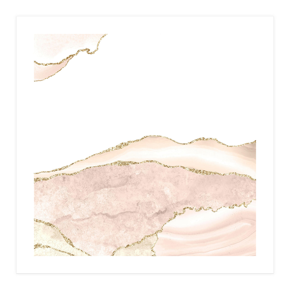 Ivory & Gold Agate Texture 08  (Print Only)