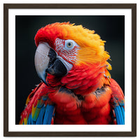 Scarlet Macaw Parrot Portrait Vivid Colors
