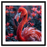 Vibrant Flamingo Portrait With Tropical Foliage thumbnail