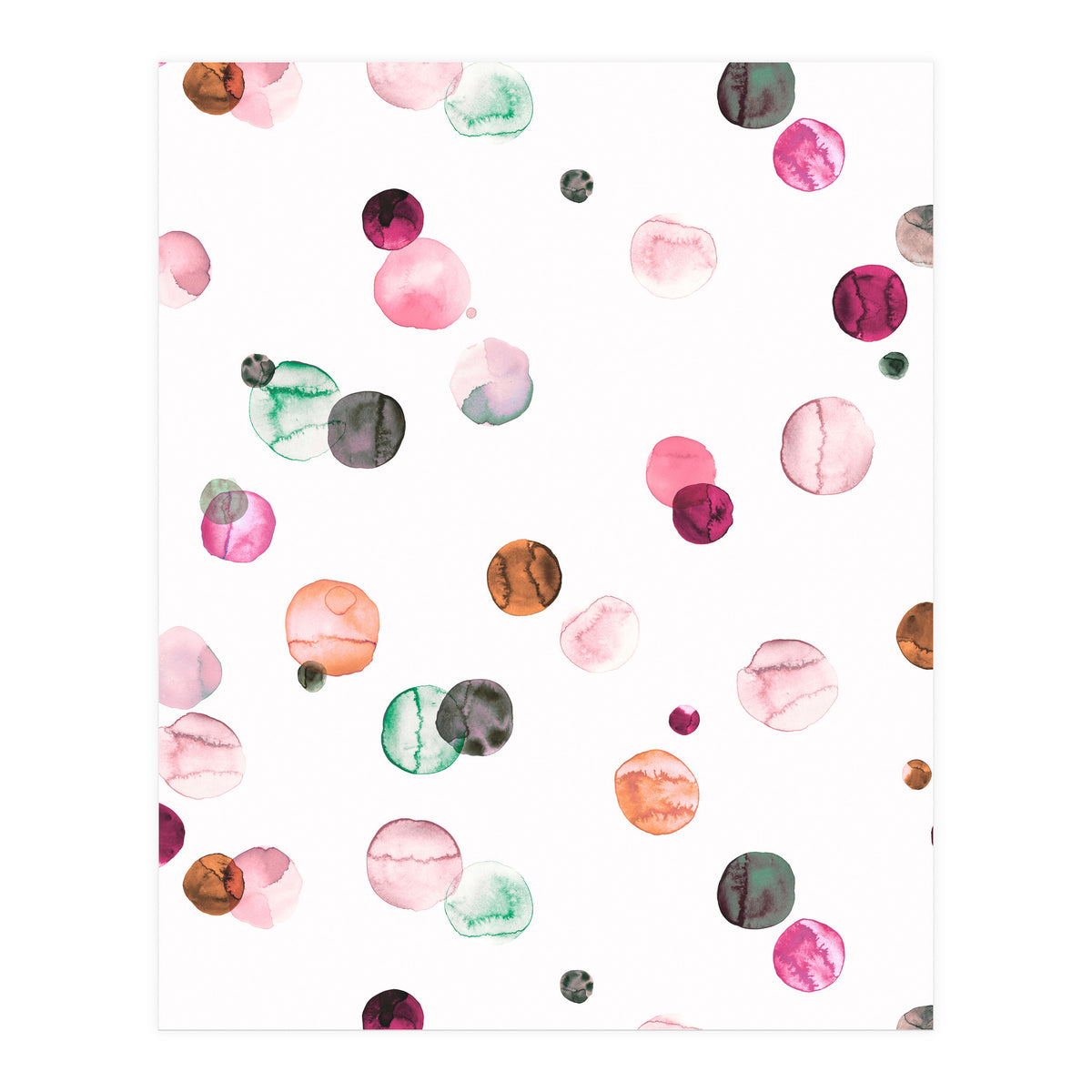 Polka Dots Watercolor Minimal Pink (Print Only)
