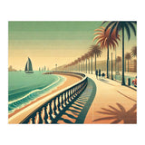 Vintage Coastal Promenade Poster (Print Only) thumbnail