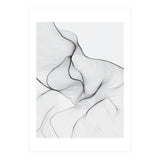 Abstract Black And White Flowing Lines Organic Form (Print Only) thumbnail