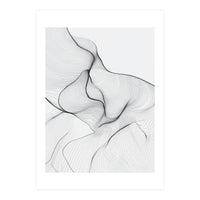 Abstract Black And White Flowing Lines Organic Form (Print Only)