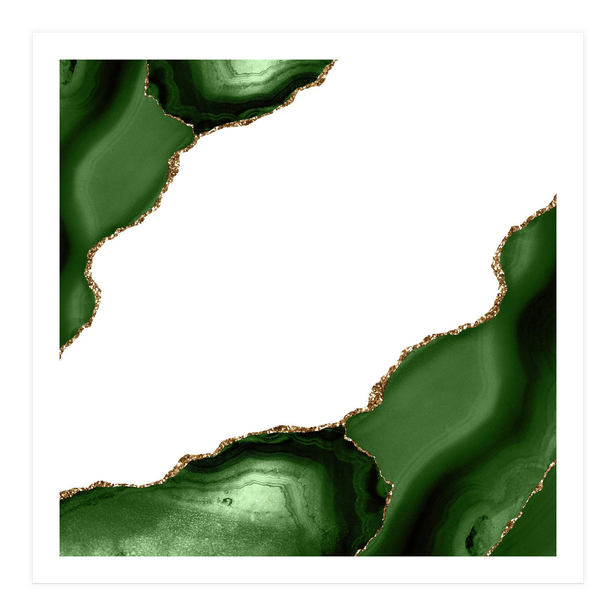 Green & Gold Agate Texture 22 (Print Only)