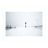 A clock tower in the snow beach (Print Only) thumbnail