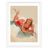 Pinup Girl Posing On A Beach thumbnail