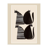Minimalist Cats In Black And White (Print Only) thumbnail