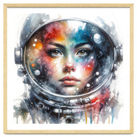 Watercolor Woman Astronaut