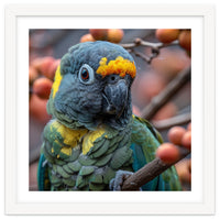 Yellow Headed Amazon Parrot Close Up Portrait