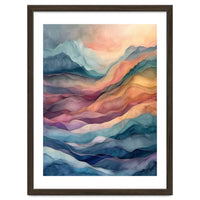 Abstract Fluid Mountain Landscape Art