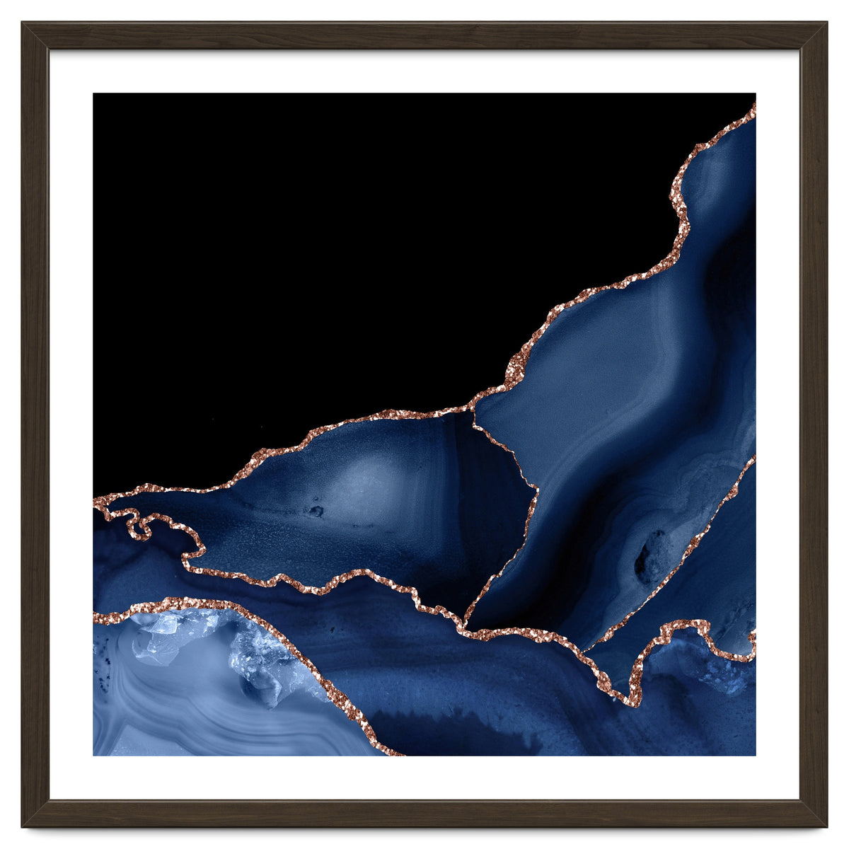 Navy & Rose Gold Agate Texture 03