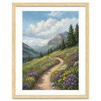 Serene Alpine Path Through Summer Wildflowers