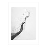 Abstract Black And White Ink Flowing Lines With Splatter (Print Only) thumbnail
