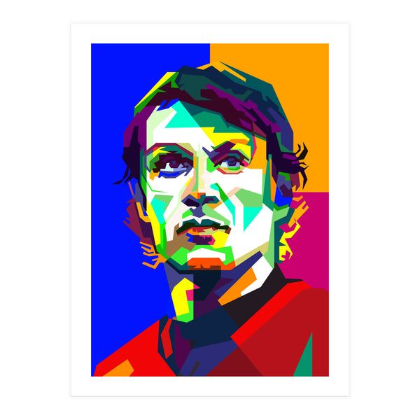 Paolo Maldini Italian Classic Football WPAP (Print Only)