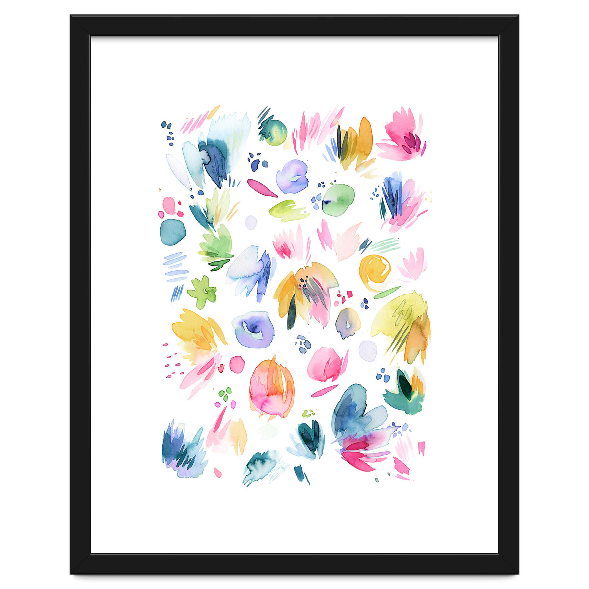Abstract Watercolor Summer Flowers I