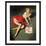Pinup Sexy Girl Posing In Red Dress thumbnail