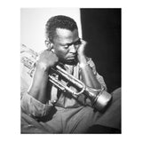 Jazz trumpeter Miles Davis early in his career playing in New York City, circa 1955. (Print Only) thumbnail