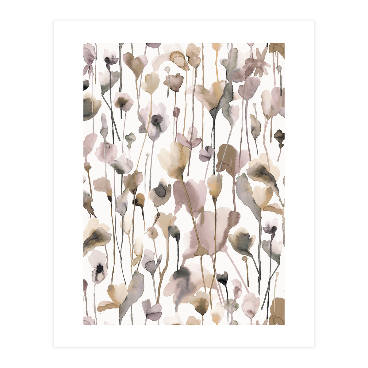 Watercolour Terracotta Wild Flowers (Print Only)
