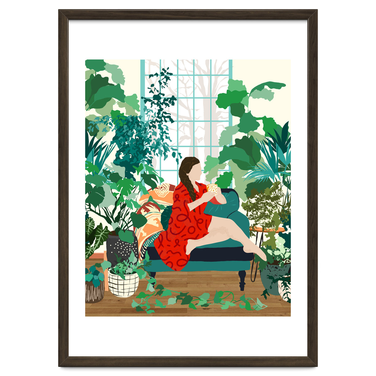 Introspection, Urban Jungle Bohemian Decor Plants, Self Care Plant Lady, Self Love Retrospection Analyse Positivity Mindset Fashion