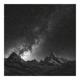 Starlit Mountain Majesty: Detailed Monochrome Milky Way (Print Only) thumbnail