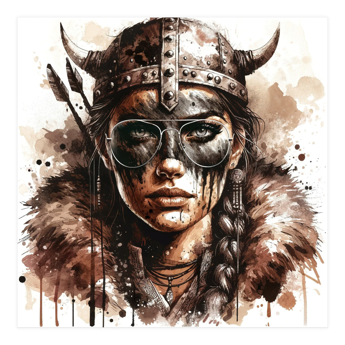 Modern Viking Woman Portrait (Print Only)