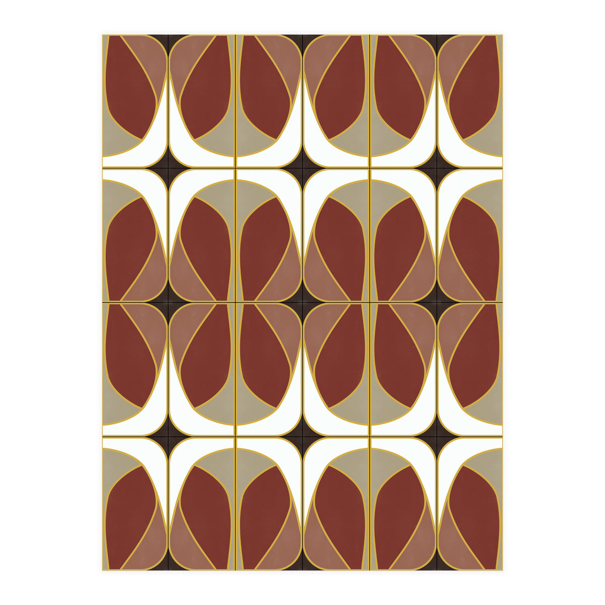 Umber Nouveau Tiles (Print Only)