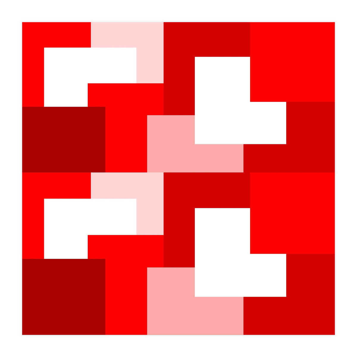 Red Abstract Square Tiles (Print Only)