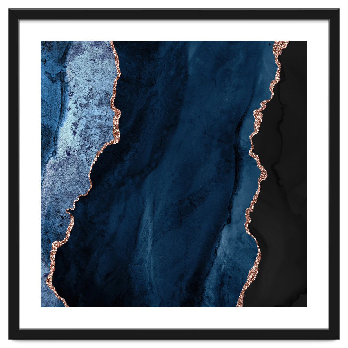 Navy & Rose Gold Agate Texture 01