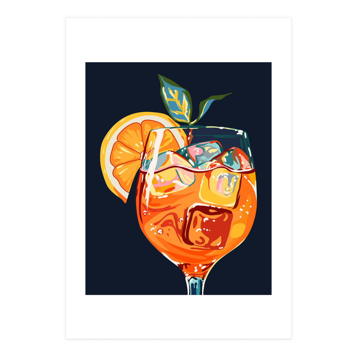 Hawaiian Cocktail, Fresh Orange Fruity Mimosa, Pop Of Color Food Bohemian Eclectic Modern Drink (Print Only)