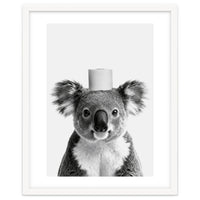 Koala, Toilet Paper Crown, Cute Animal Bathroom Art