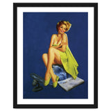 Sexy Pinup Posing With Green Towel thumbnail