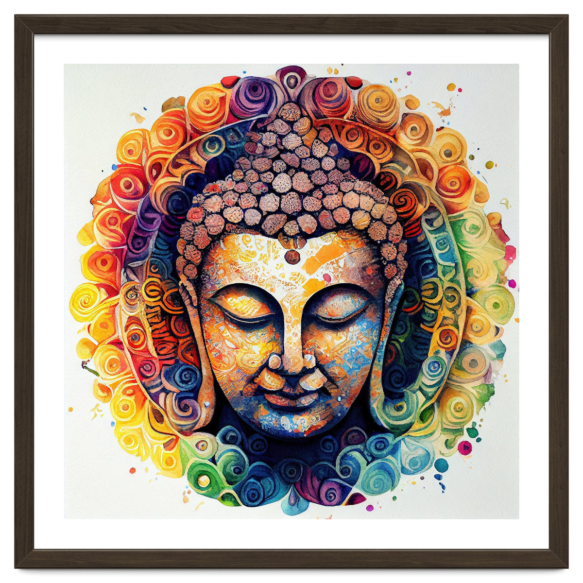 Rainbow Mandala Buddha Portrait