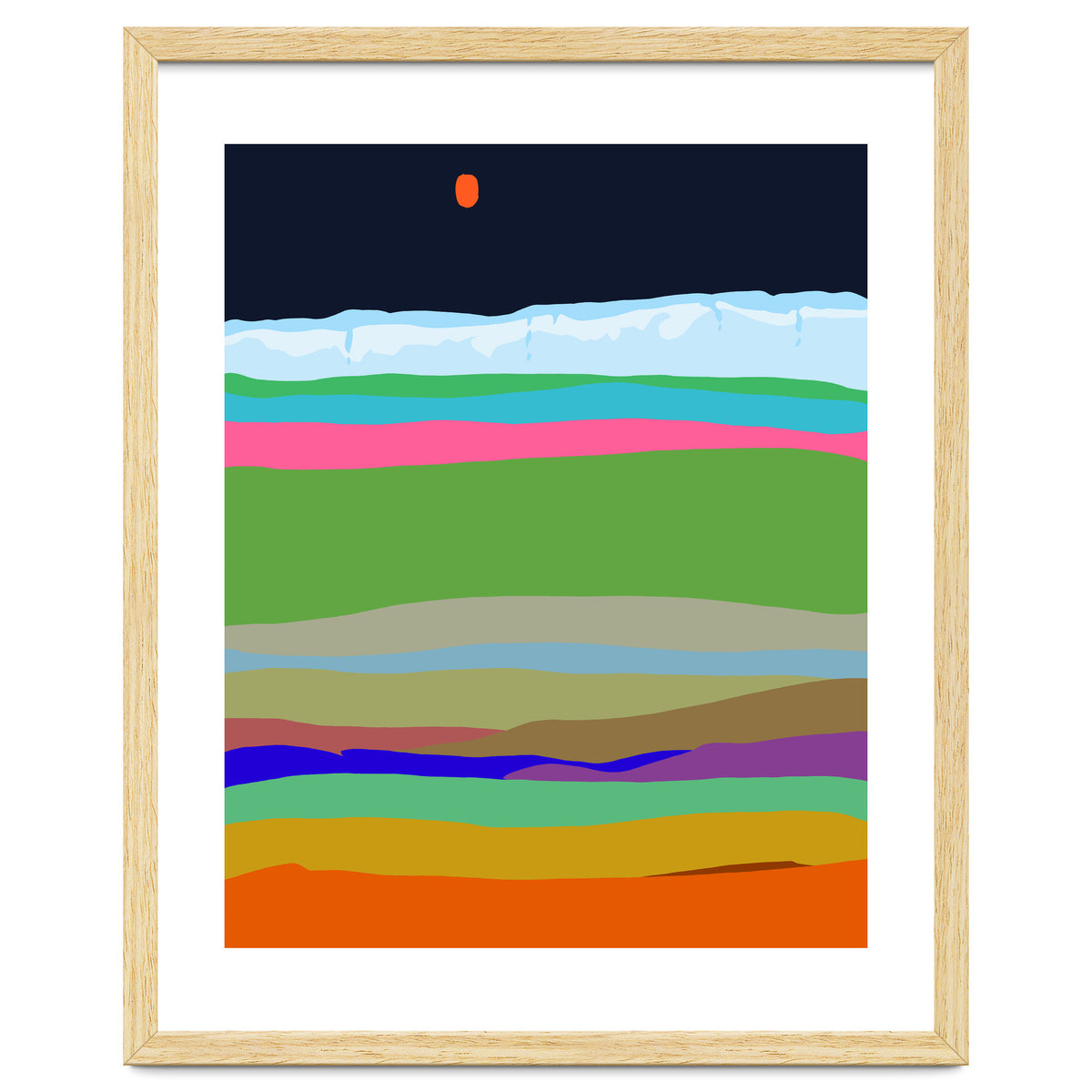 Iceland, Abstract Nature Travel Landscape, Eclectic Rainbow Retro Concept, Colorful Boho Modern Contemporary