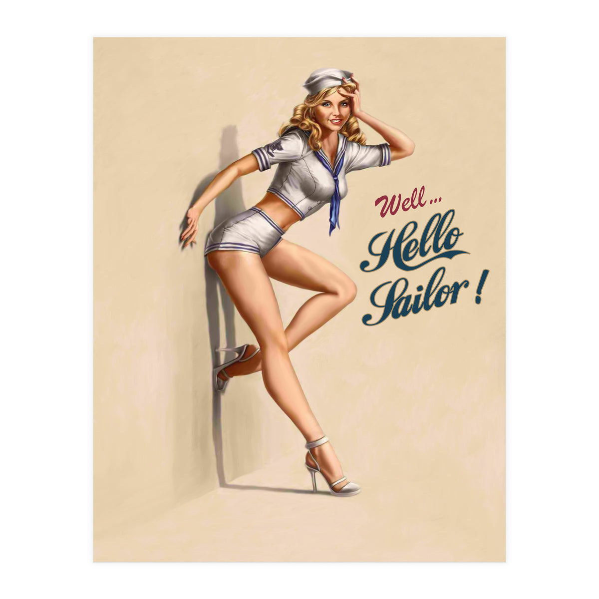 Hallo Sailor Pinup Girl (Print Only)