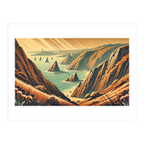 Vintage Cliffside Serenity Poster (Print Only) thumbnail