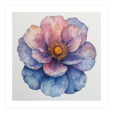 Ethereal Bloom: Watercolor Petals in Indigo and Rose (Print Only) thumbnail