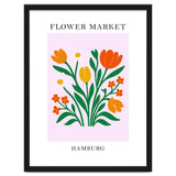 Hamburg Flower Market - Vibrant Modern Folk Art Print thumbnail