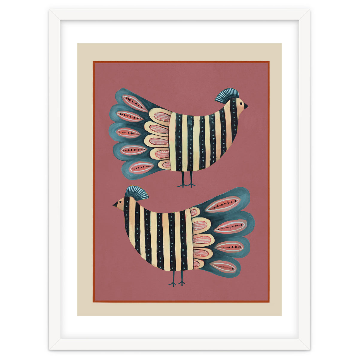 Striped Bird Pair I