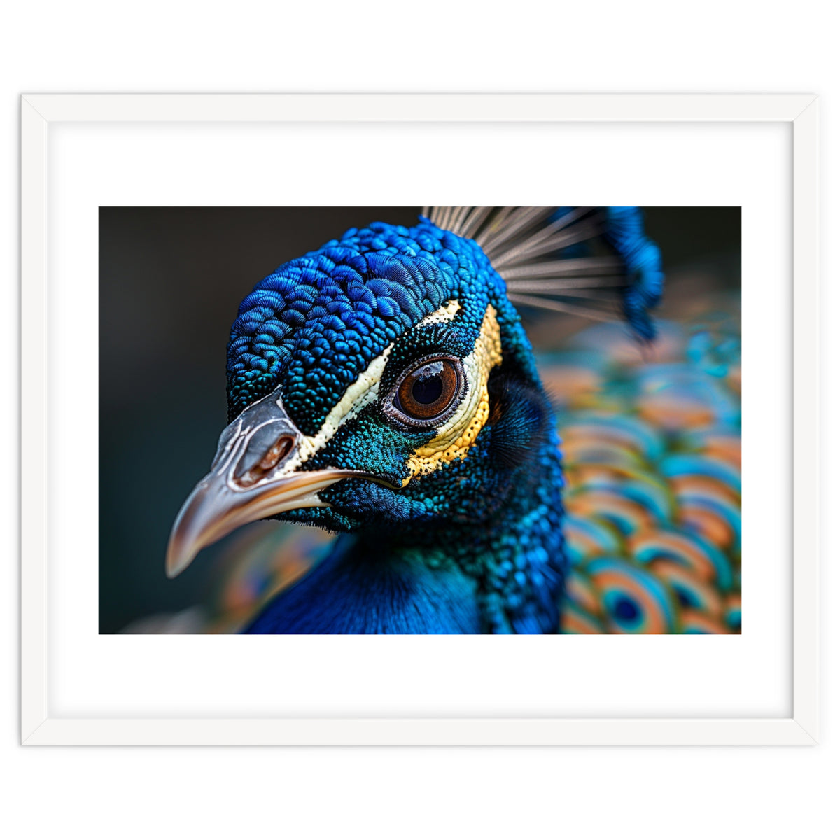 Close Up Of A Peacock Head And Eye