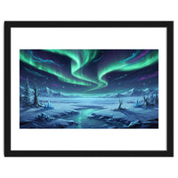 Arctic Glow: Northern Lights Winter Landscape