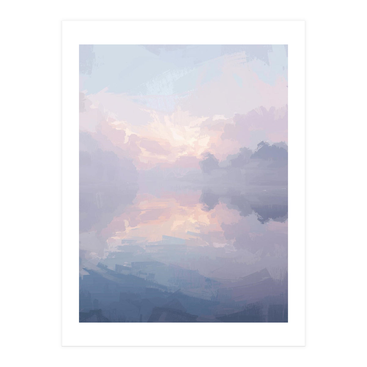 Ethereal Misty Lakeside at Dawn (Print Only)