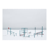 Playground in the winter snow beach (Print Only) thumbnail