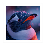 Close Up Penguin With Snowflakes On Head (Print Only) thumbnail