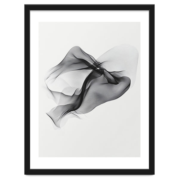 Abstract Black Flowing Fabric Wave