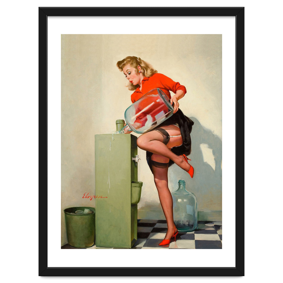 Pinup Sexy Water Cooler Girl