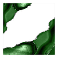 Green & Silver Agate Texture 16  (Print Only)