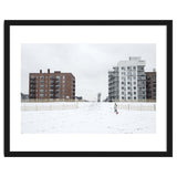Walking with the dog on a snowy day thumbnail